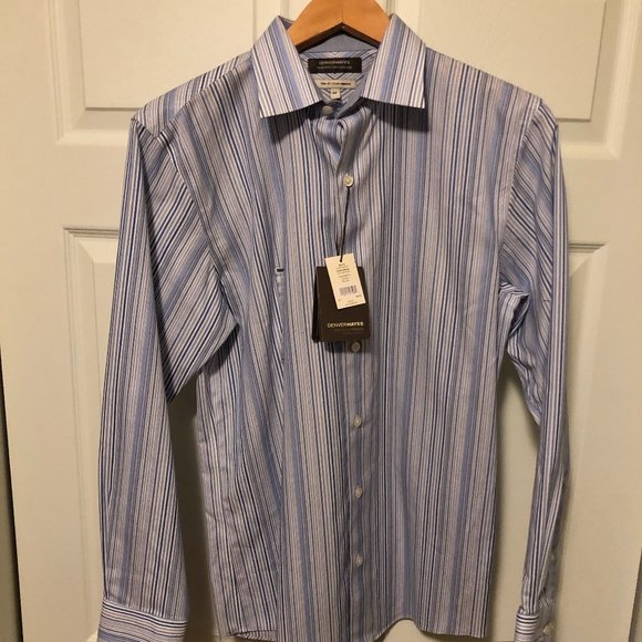 Denver Hayes Mens Small Slim Fit Button Down Shirt - New with Tags - Picture 1 of 9